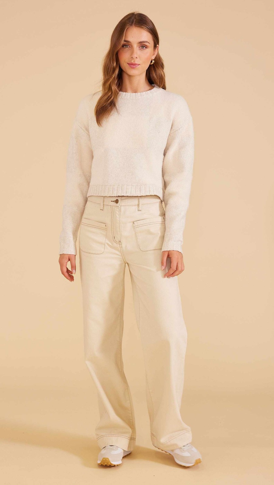 Clothing MINKPINK | Delilah Knit Jumper Oyster