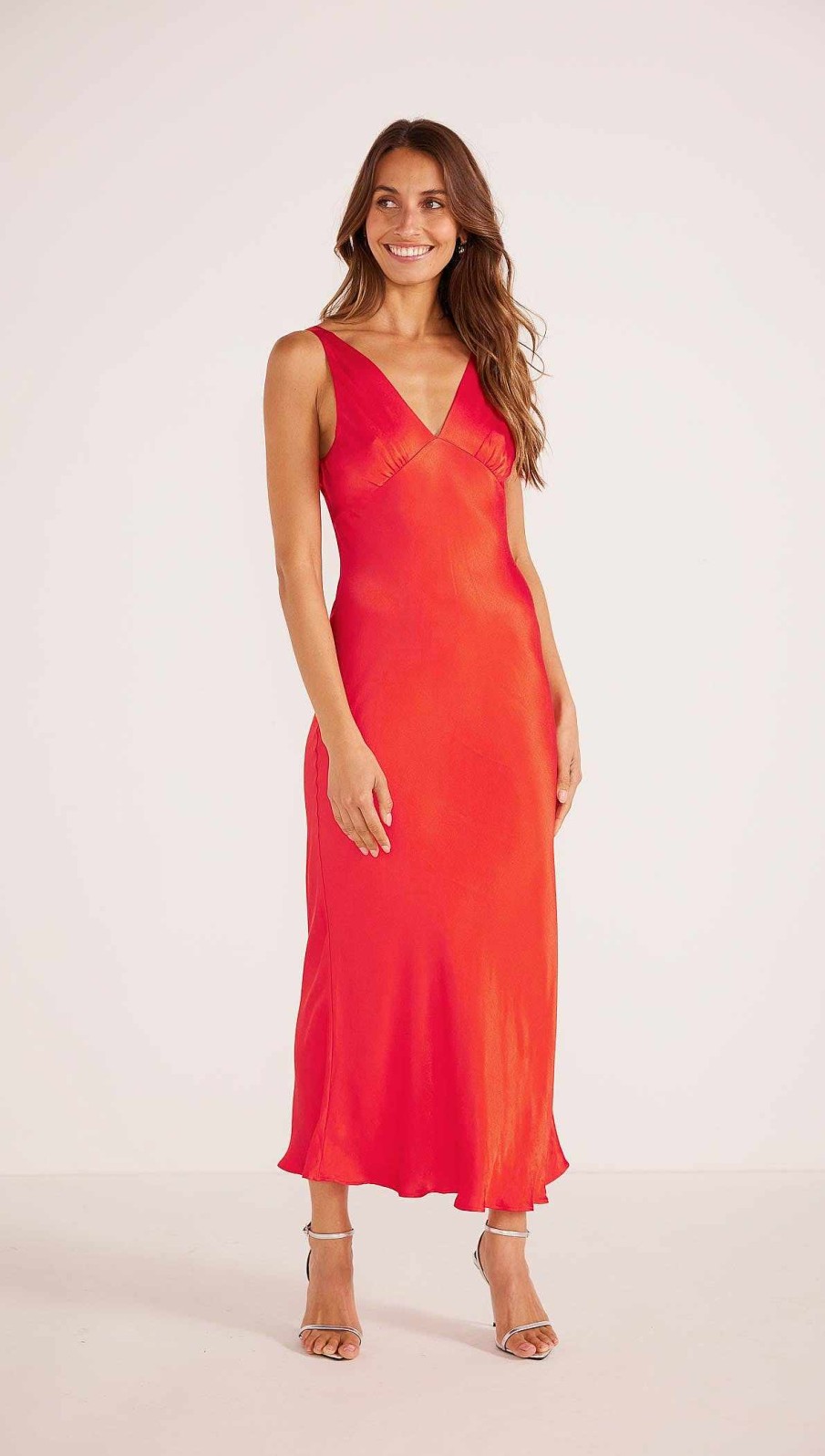 Dresses MINKPINK | Gaia Bias Slip Midi Dress Red