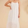 Clothing MINKPINK | Estella Broderie Maxi Dress White