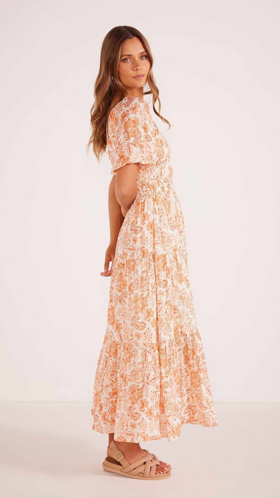 Dresses MINKPINK | Malia Midi Dress White/Coral