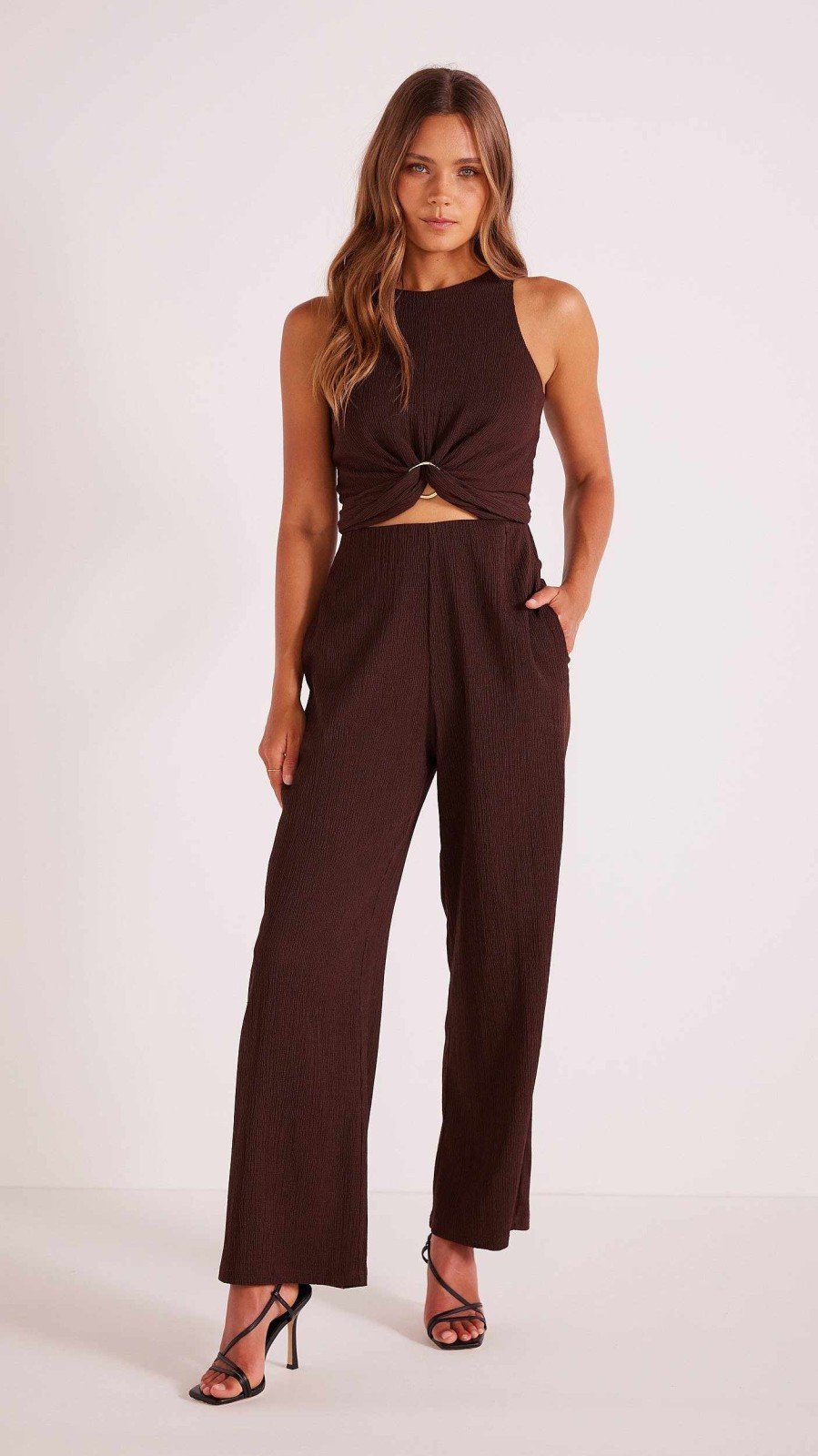 Clothing MINKPINK | Unity Relaxed Pant Chocolate