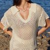 Clothing MINKPINK | Balmy Crochet Knit Top Cream