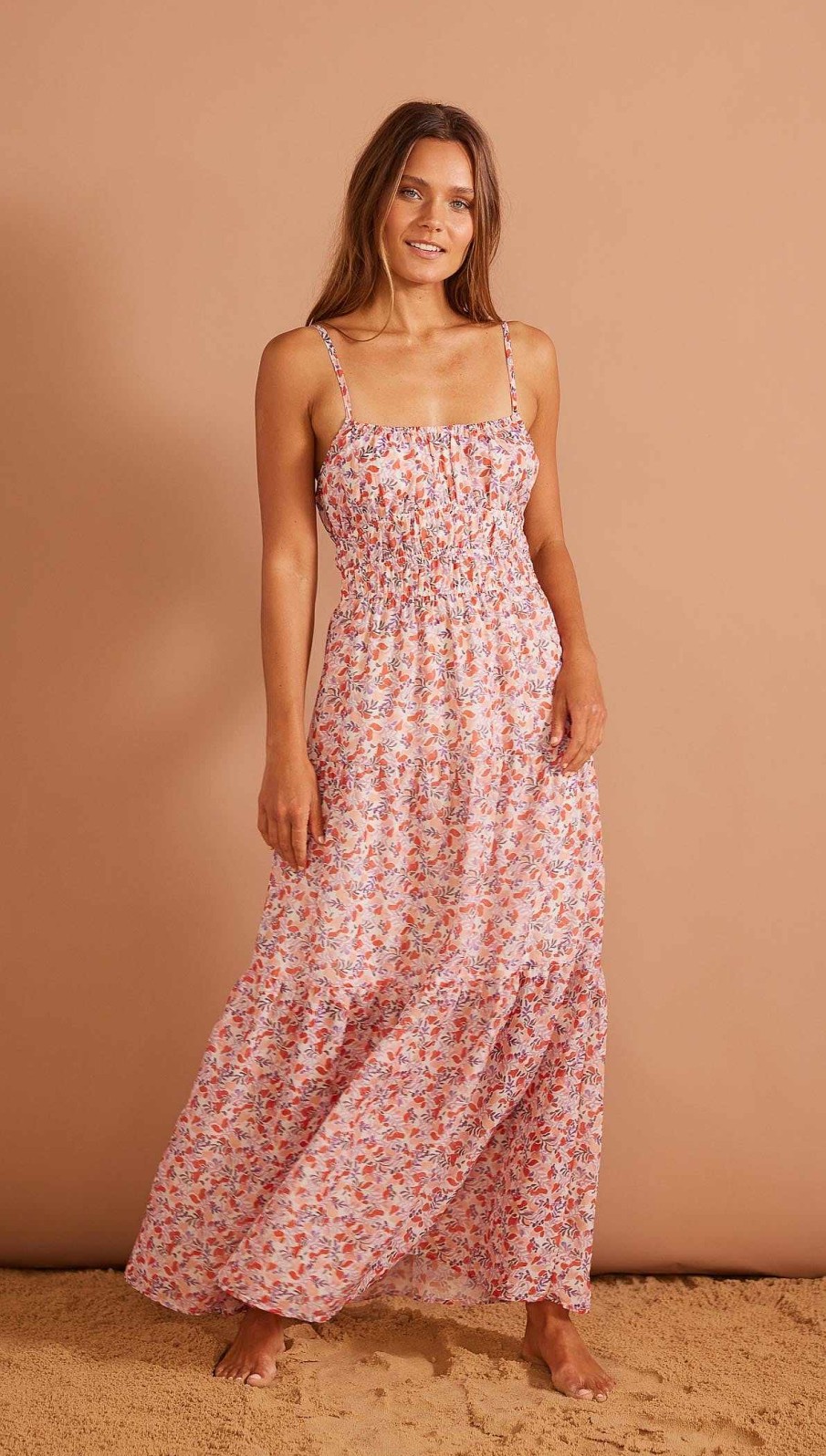 Clothing MINKPINK | Santa Marta Midi Dress Pink Ditzy Floral