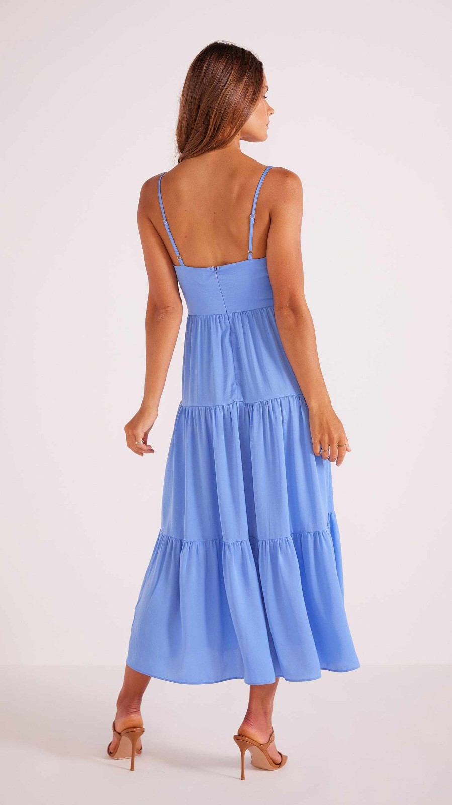 Dresses MINKPINK | Solana Satin Midi Dress Cornflower