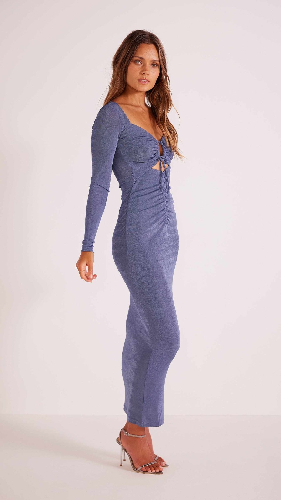 Dresses MINKPINK | Azra Cut Out Midi Dress Slate Blue