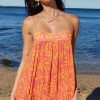 Dresses MINKPINK | Pomelia Tiered Mini Dress Coral/Orange