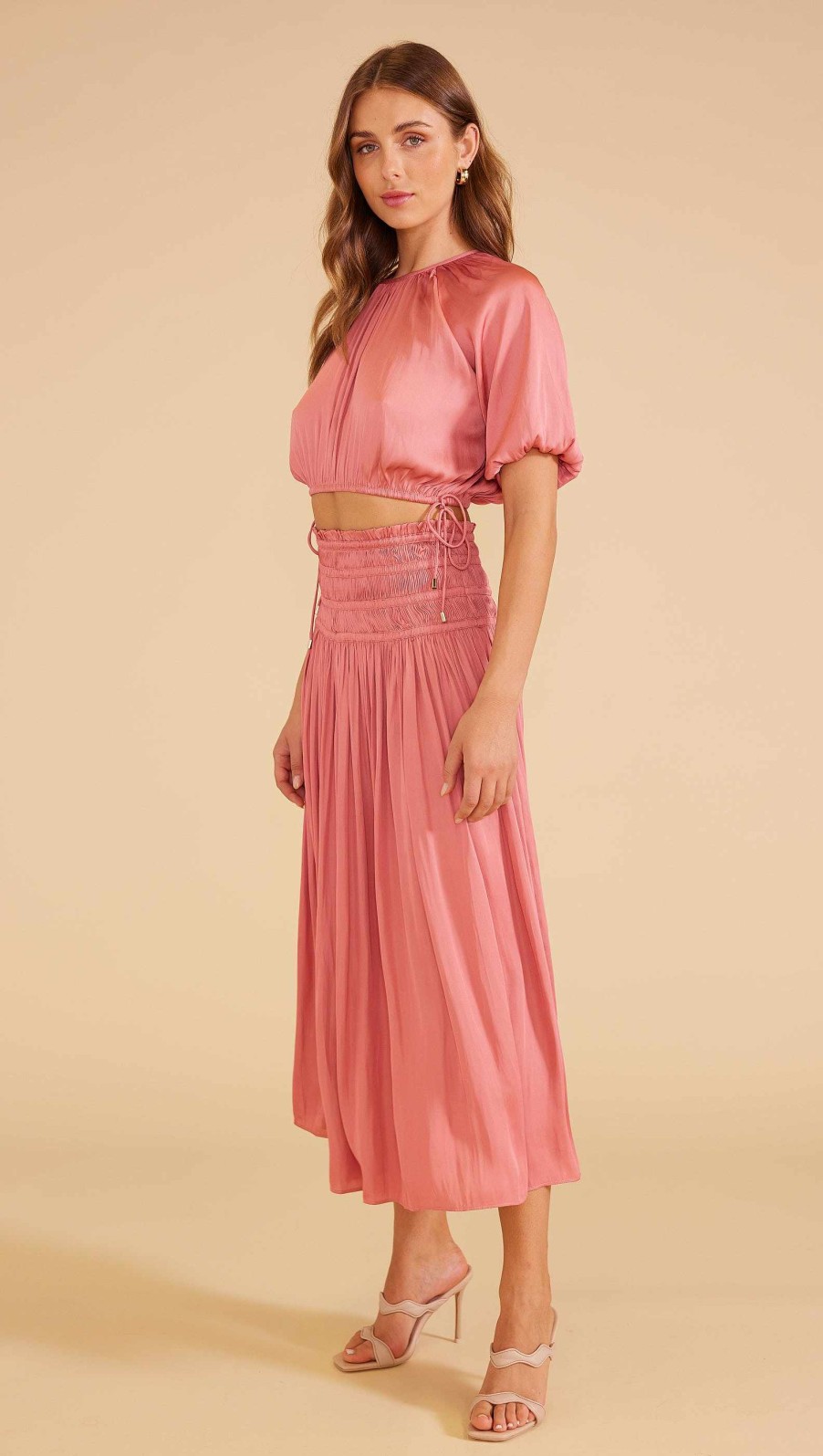 Clothing MINKPINK | Luna Midi Skirt Rose