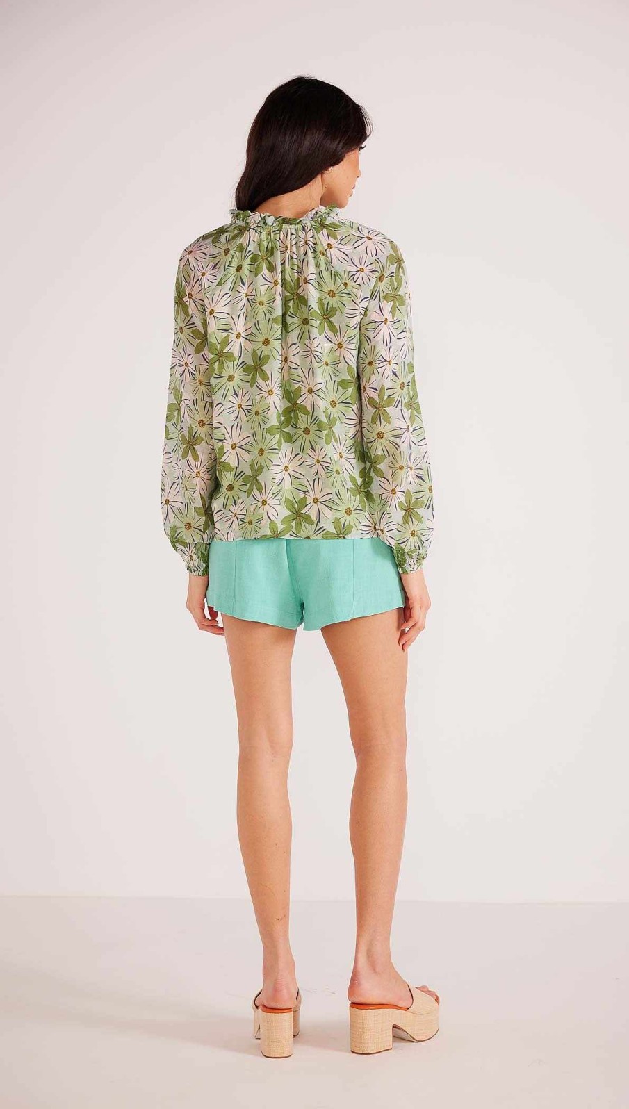 Clothing MINKPINK | Margaux Blouse Green/White Floral