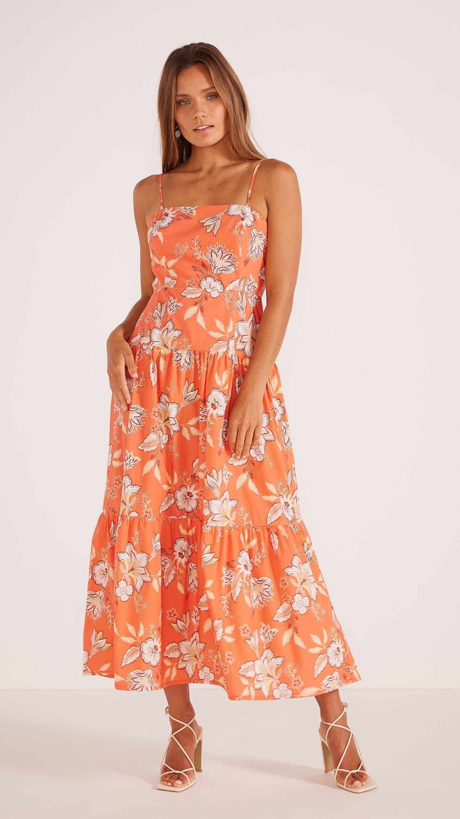 Dresses MINKPINK | Leilani Midaxi Dress Coral/Floral