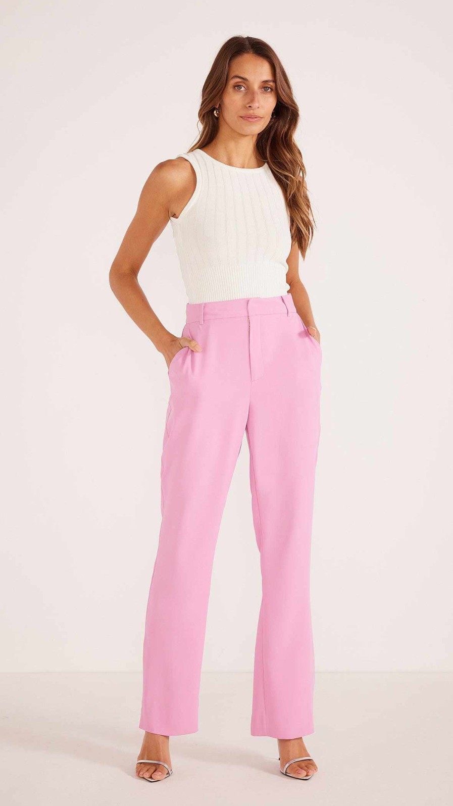 Clothing MINKPINK | Allie Split Hem Pant Pink