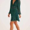 Dresses MINKPINK | Astrid Plisse Mini Dress Emerald