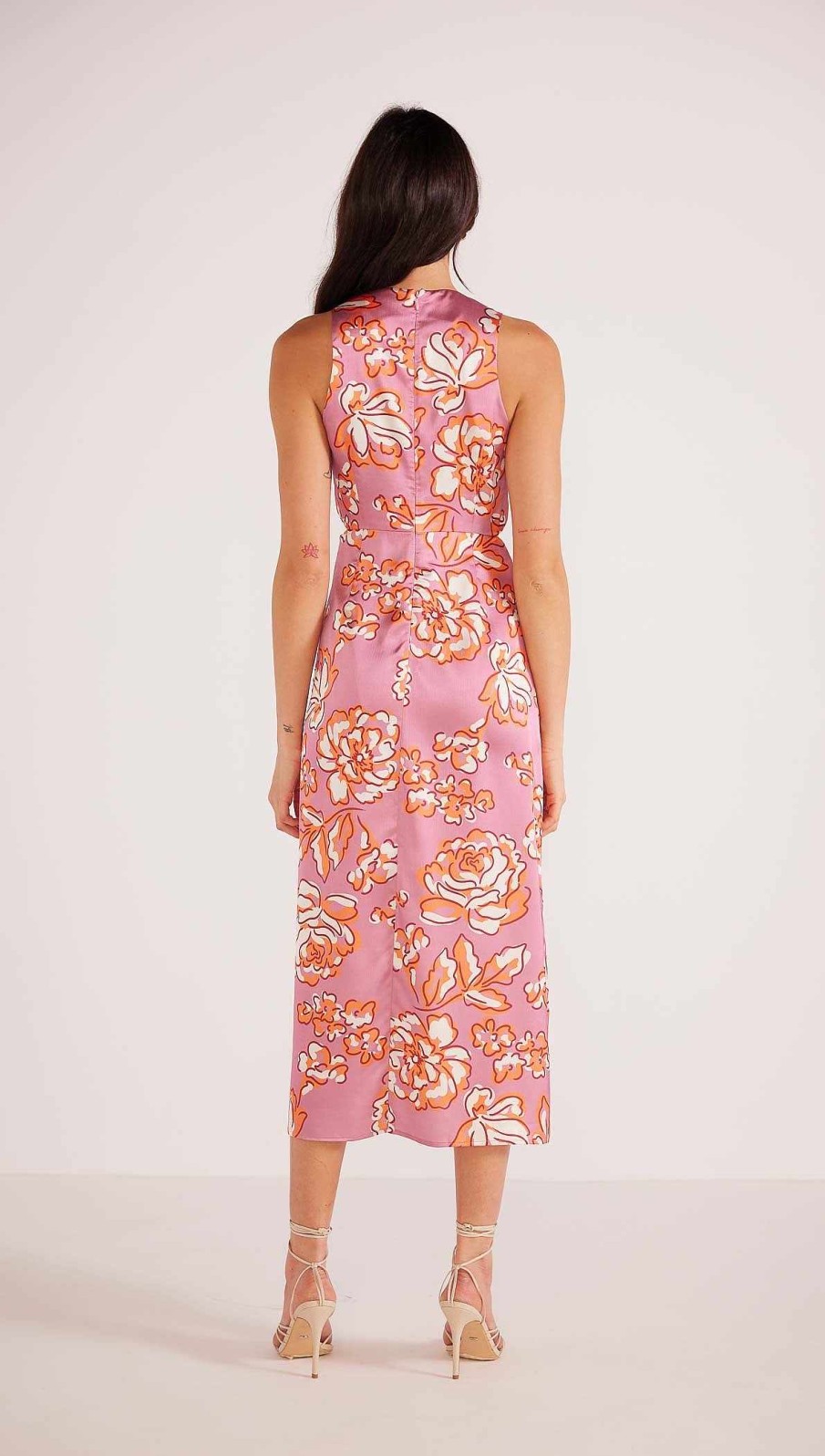 Dresses MINKPINK | Mandevilla Tie Midi Dress Pink Floral