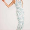 Dresses MINKPINK | Lacy Intarsia Knit Midi Dress White/Blue Floral