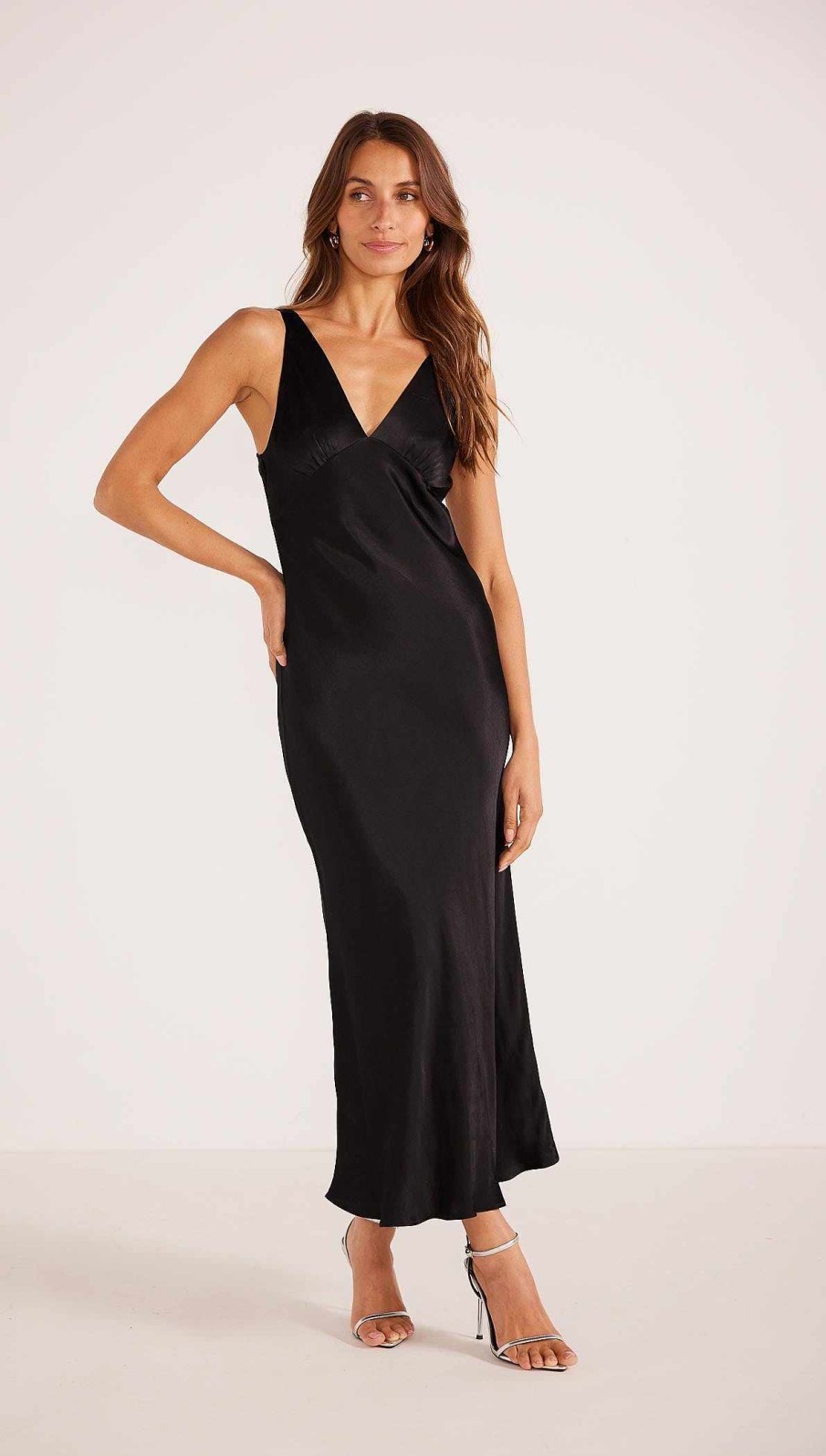 Dresses MINKPINK | Gaia Bias Slip Midi Dress Black