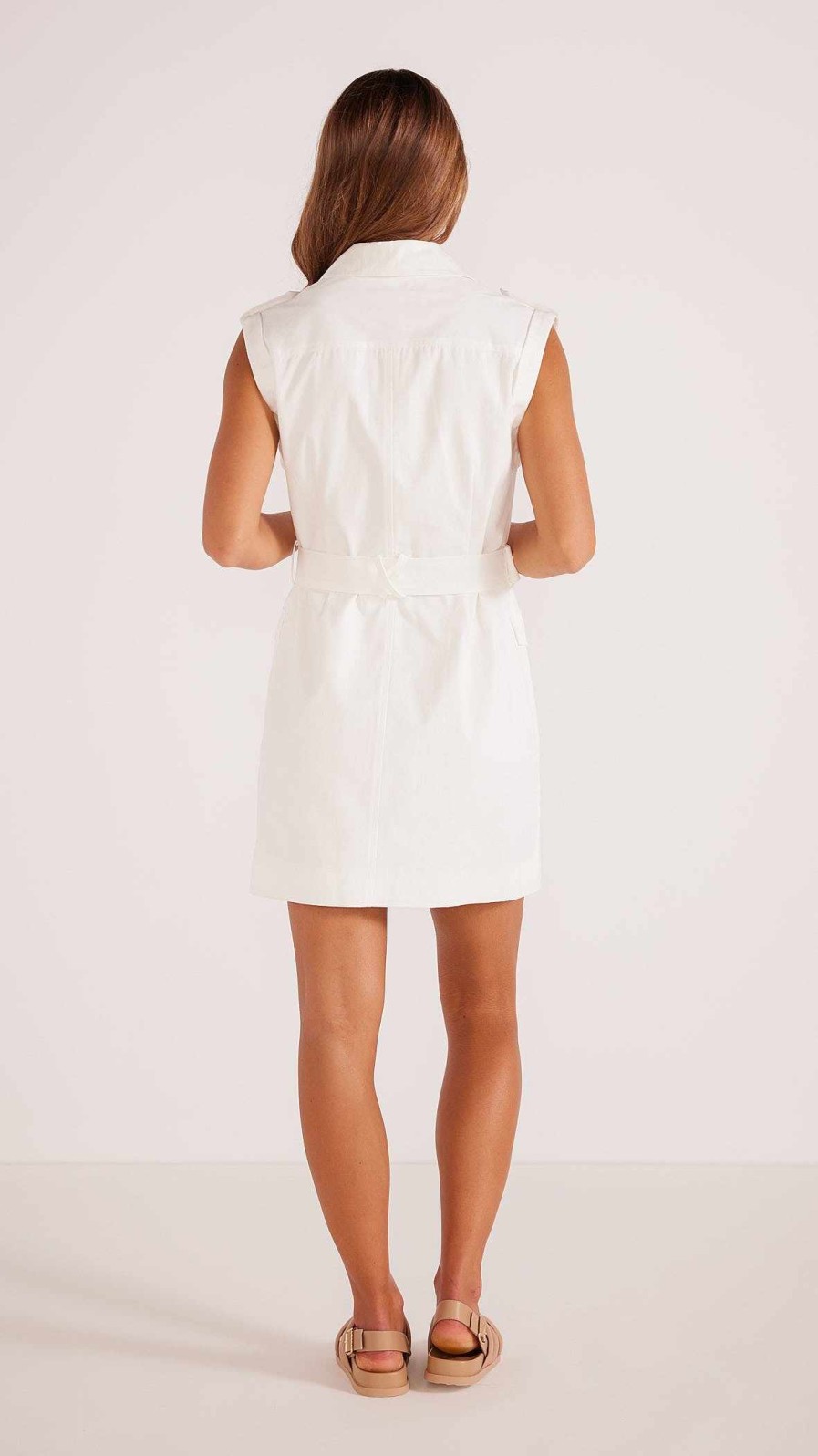 Dresses MINKPINK | Roma Utility Mini Dress Ivory