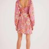 Dresses MINKPINK | Mandevilla Ruched Mini Dress Pink Floral