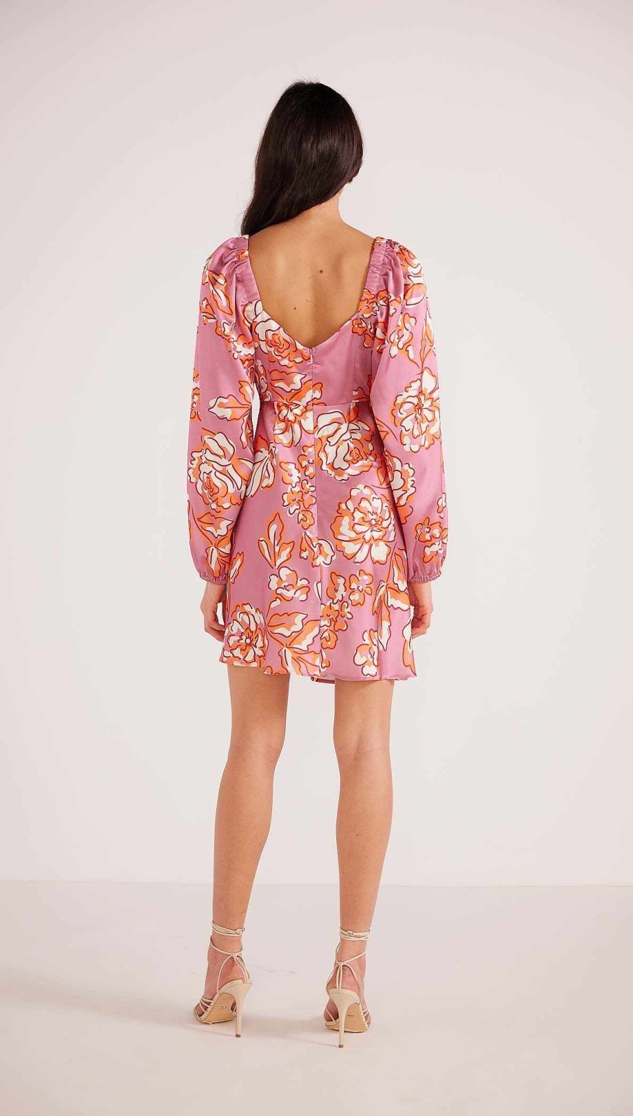 Dresses MINKPINK | Mandevilla Ruched Mini Dress Pink Floral