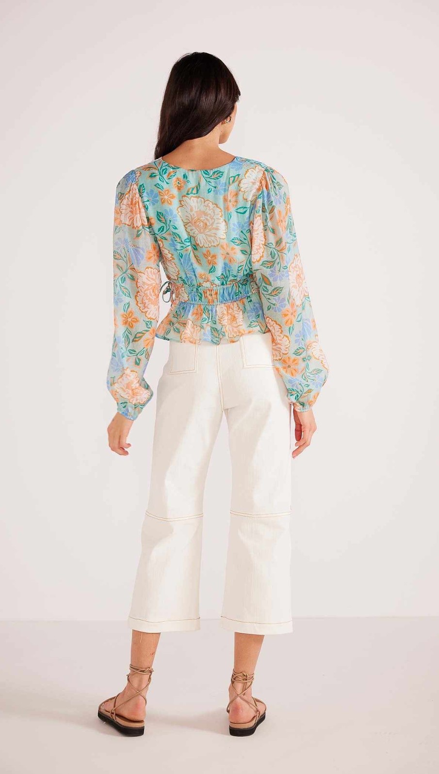 Clothing MINKPINK | Evelyn Wrap Blouse Mint/Floral