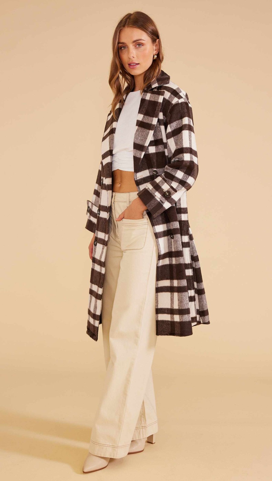 Clothing MINKPINK | Kennedy Wool Blend Coat Kennedy Check