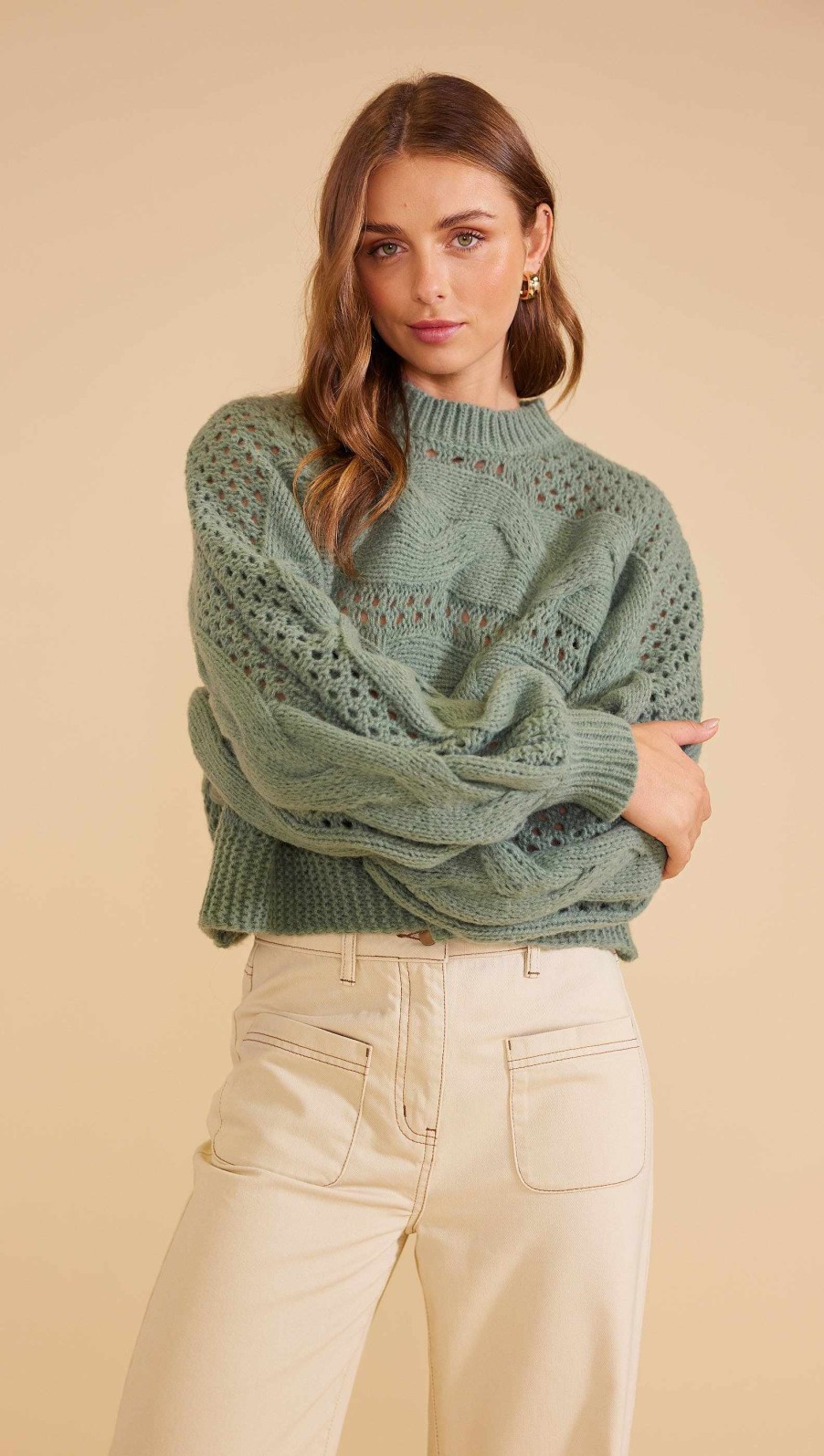 Clothing MINKPINK | Emerson Knit Jumper Sage