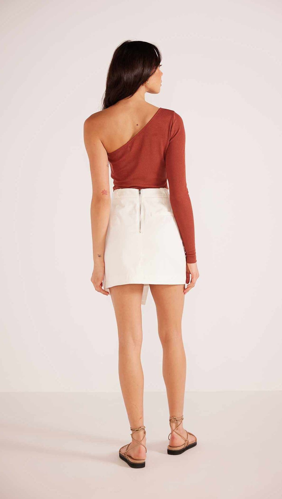 Clothing MINKPINK | Lottie Cargo Wrap Mini Skirt White