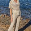 Clothing MINKPINK | Balmy Crochet Knit Top Cream