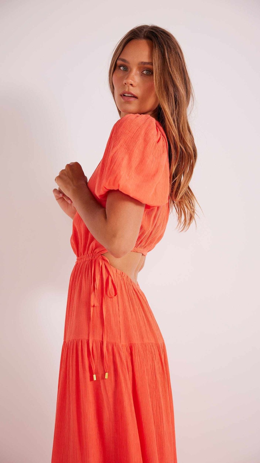 Dresses MINKPINK | Kelela Cut Out Midi Dress Kelela Coral