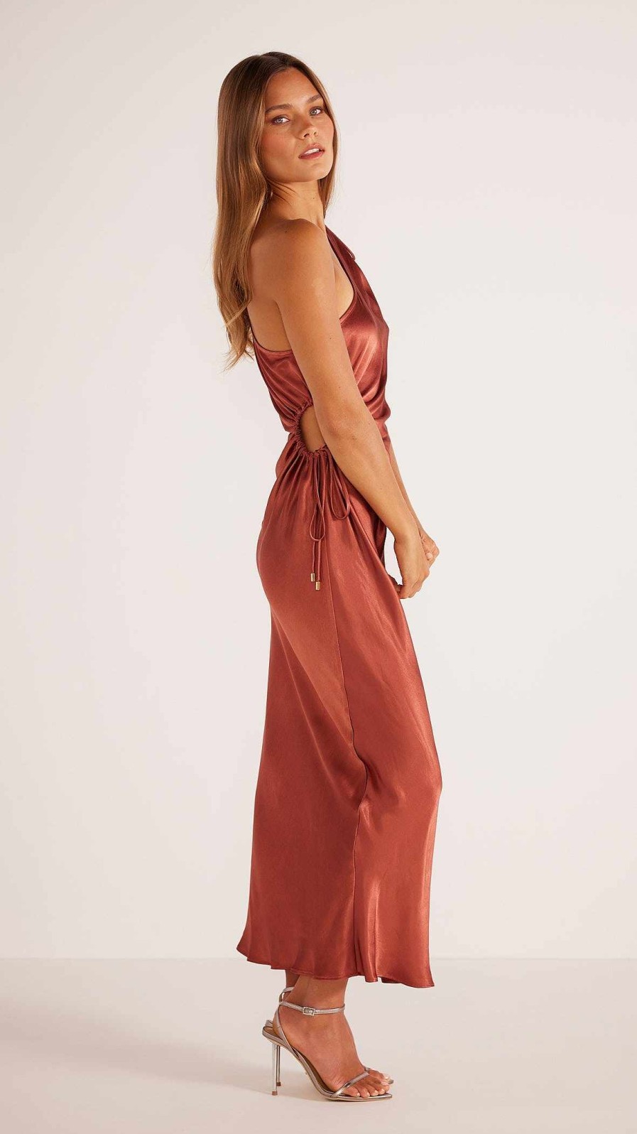 Dresses MINKPINK | Gaia Cut Out One Shoulder Dress Bronze