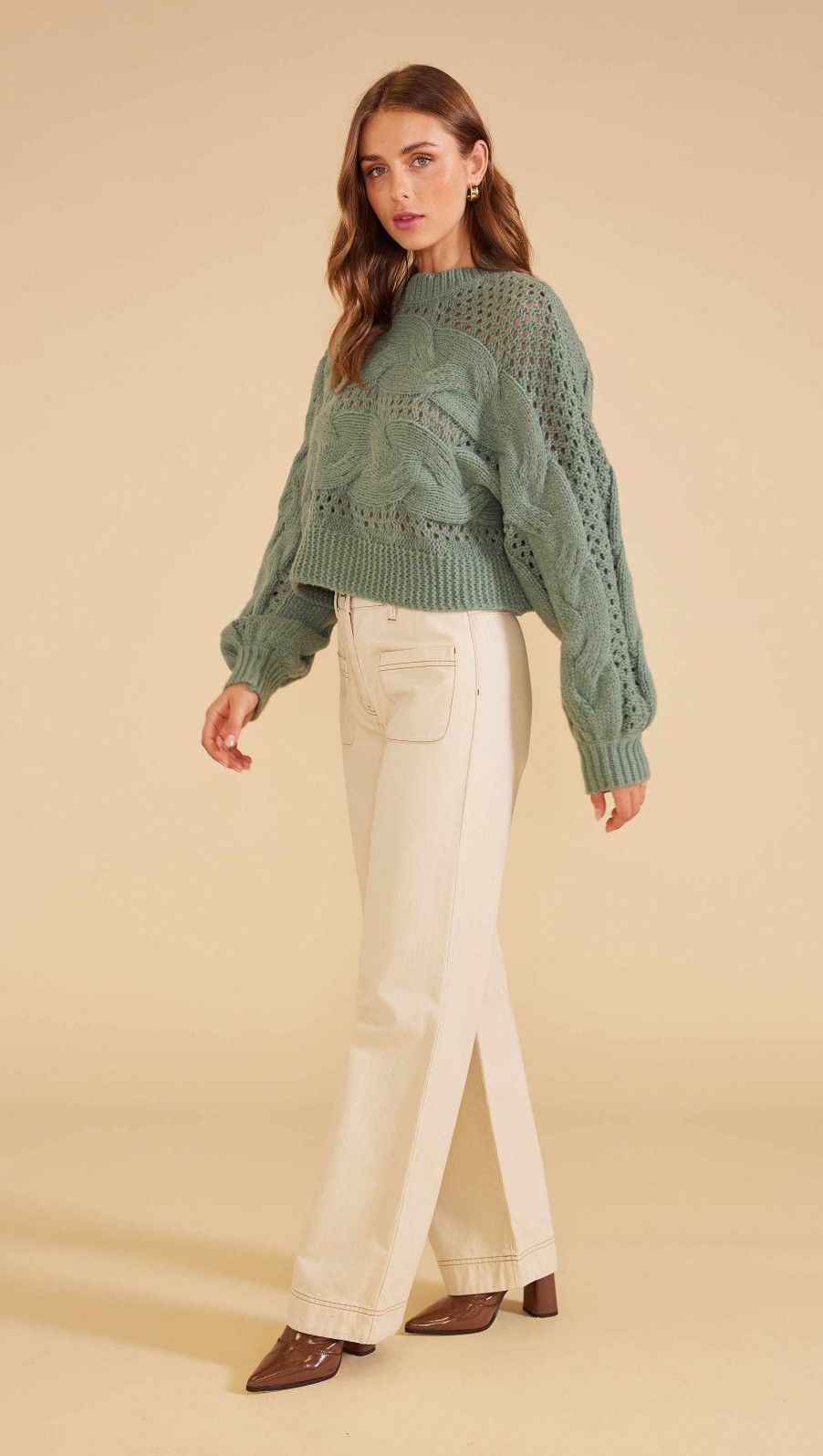 Clothing MINKPINK | Emerson Knit Jumper Sage