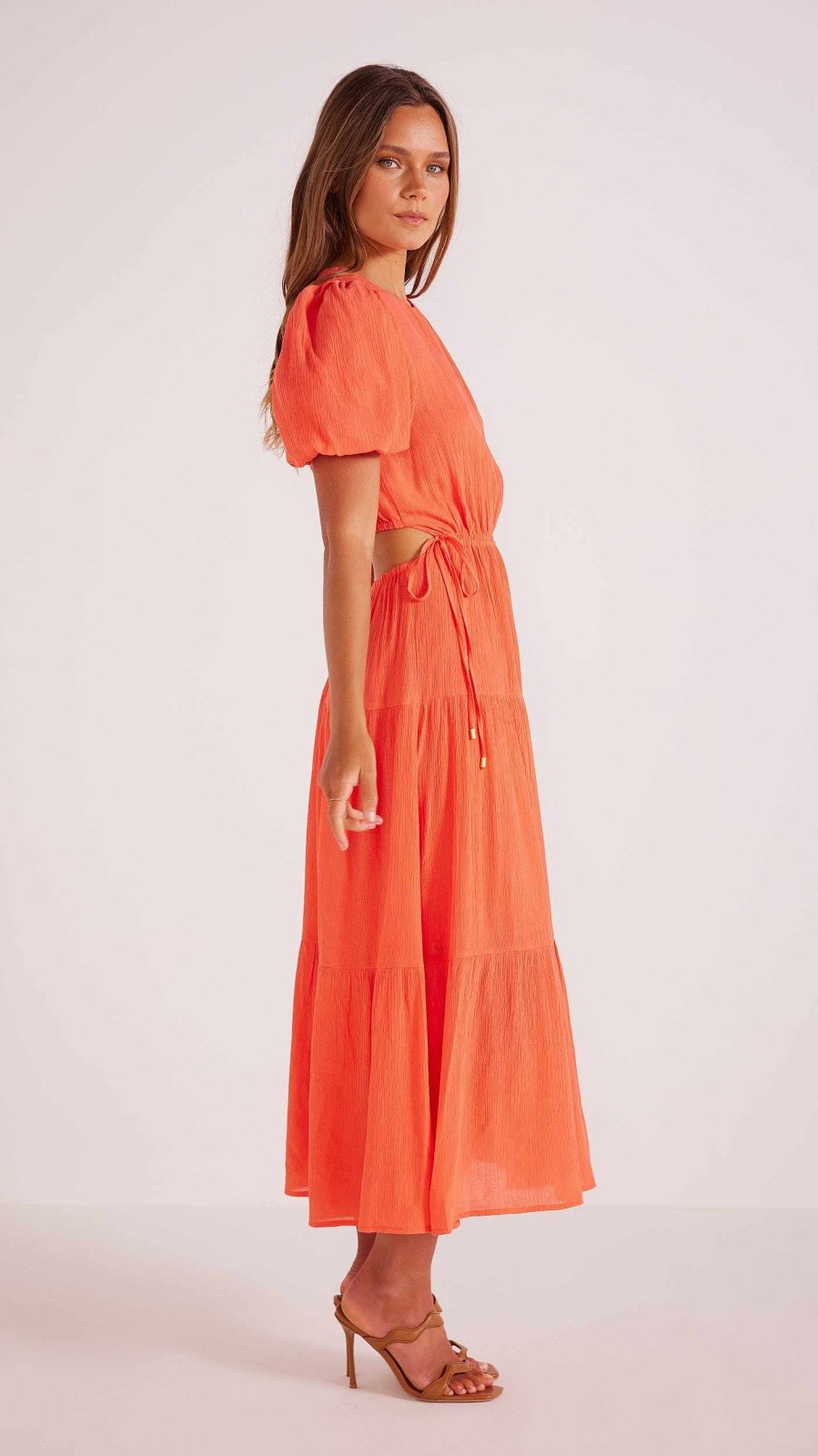 Dresses MINKPINK | Kelela Cut Out Midi Dress Kelela Coral