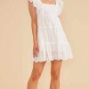 Dresses MINKPINK | Starling Ruffled Tie Back Mini Dress White