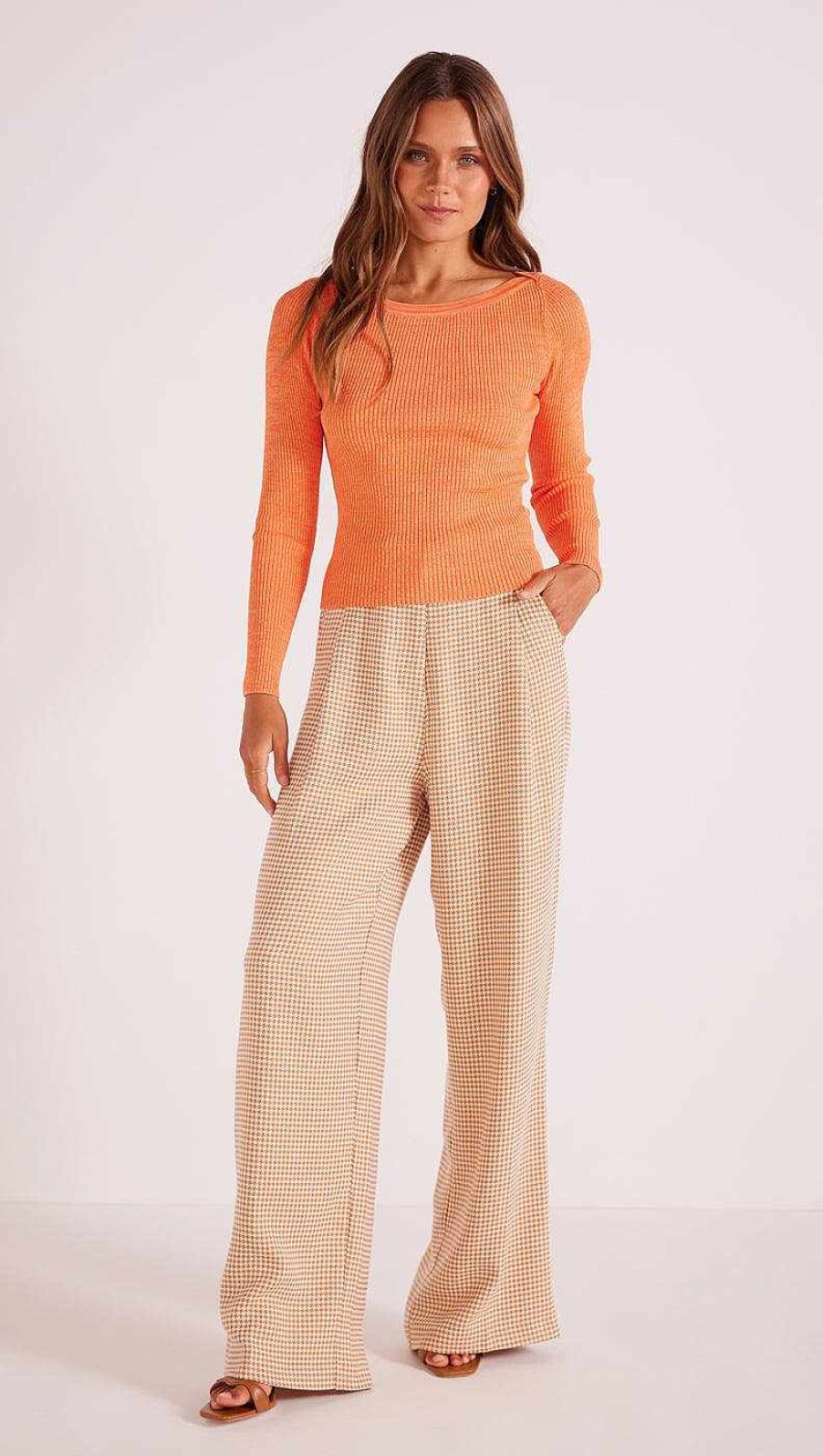 Clothing MINKPINK | Basic Knit Top Orange