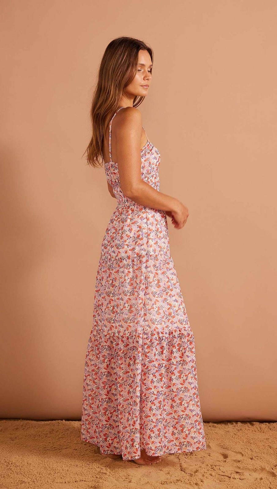 Dresses MINKPINK | Santa Marta Midi Dress Pink Ditzy Floral