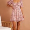 Clothing MINKPINK | Santa Marta Mini Dress Pink Ditzy Floral