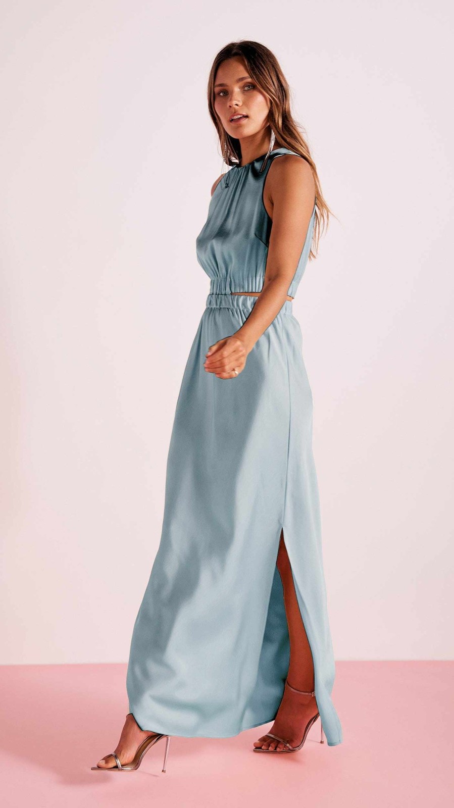 Dresses MINKPINK | Finlay Satin Gown Blue