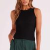 Clothing MINKPINK | Evie Cut Out Knit Tank Black