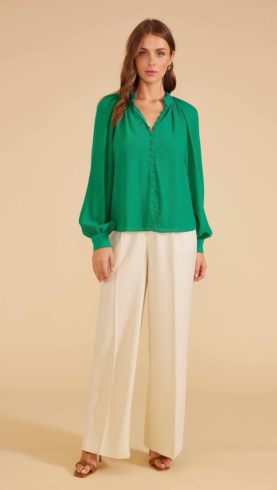 Clothing MINKPINK | Eleanor Blouse Green