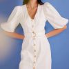 Dresses MINKPINK | Hazel Puff Sleeve Mini Dress Ivory