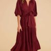 Dresses MINKPINK | Adeline Midi Dress Wine