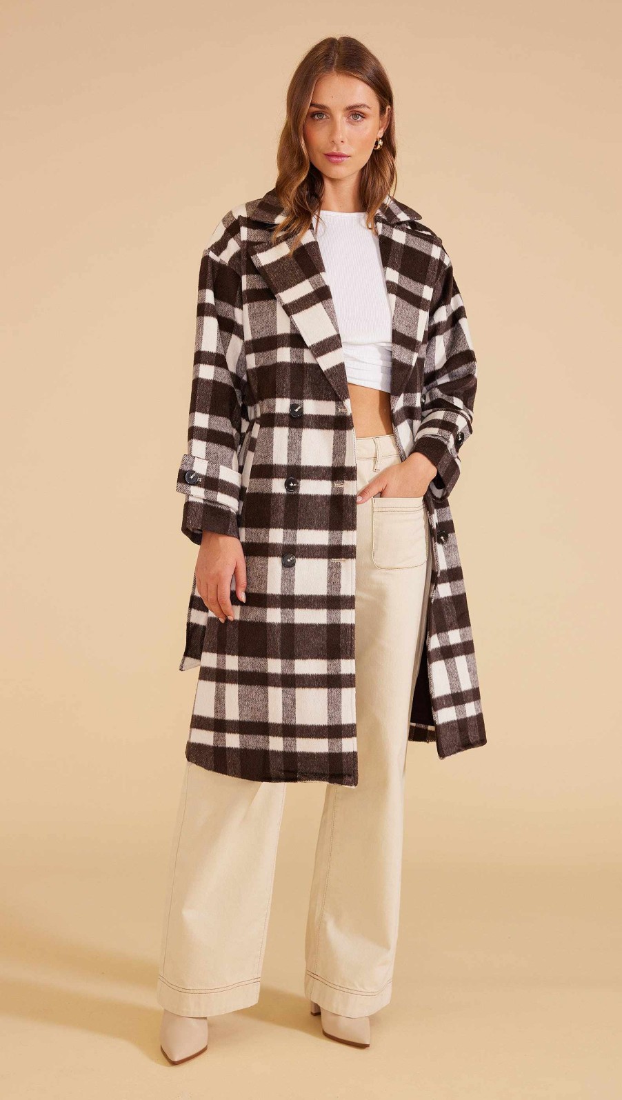 Clothing MINKPINK | Kennedy Wool Blend Coat Kennedy Check