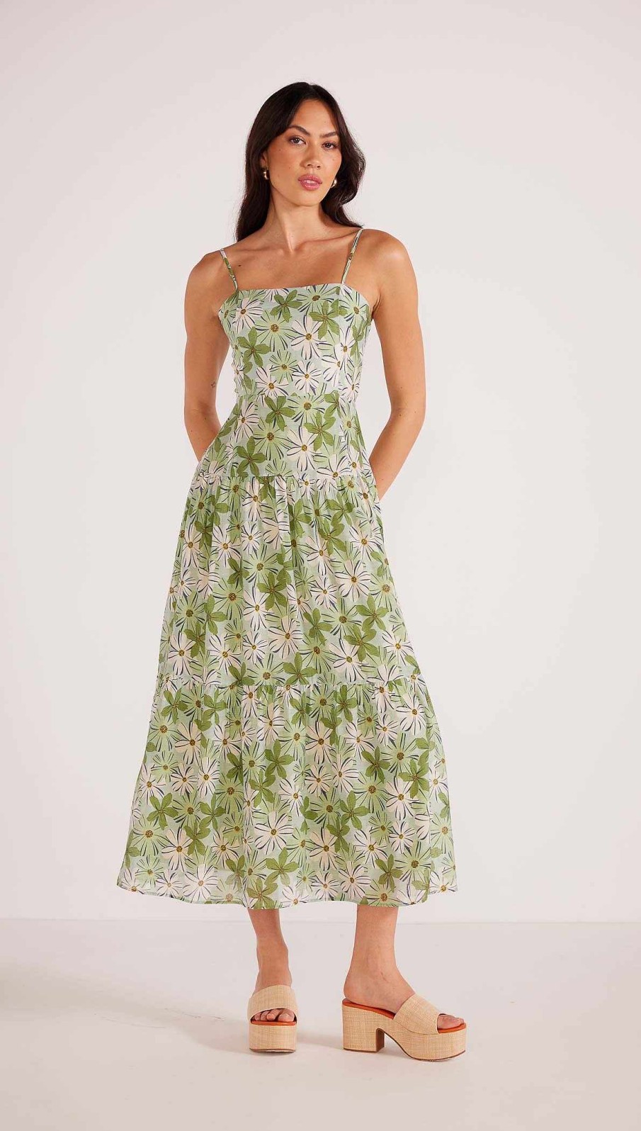 Dresses MINKPINK | Margaux Maxi Dress Green/White Floral