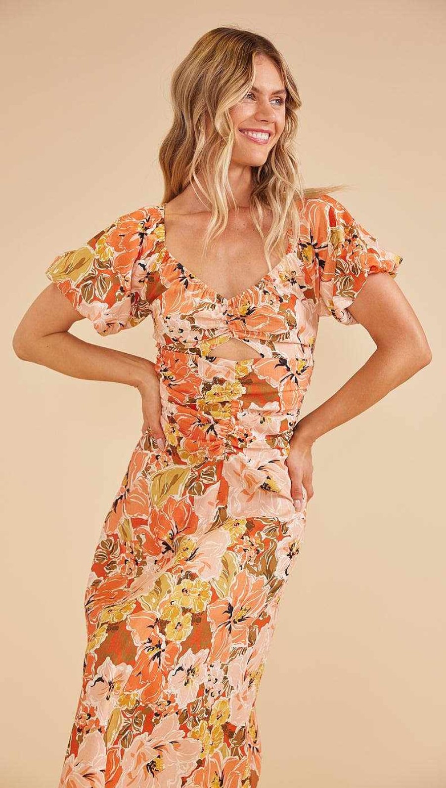 Dresses MINKPINK | Tahlia Cut Out Midi Dress Tahlia Floral