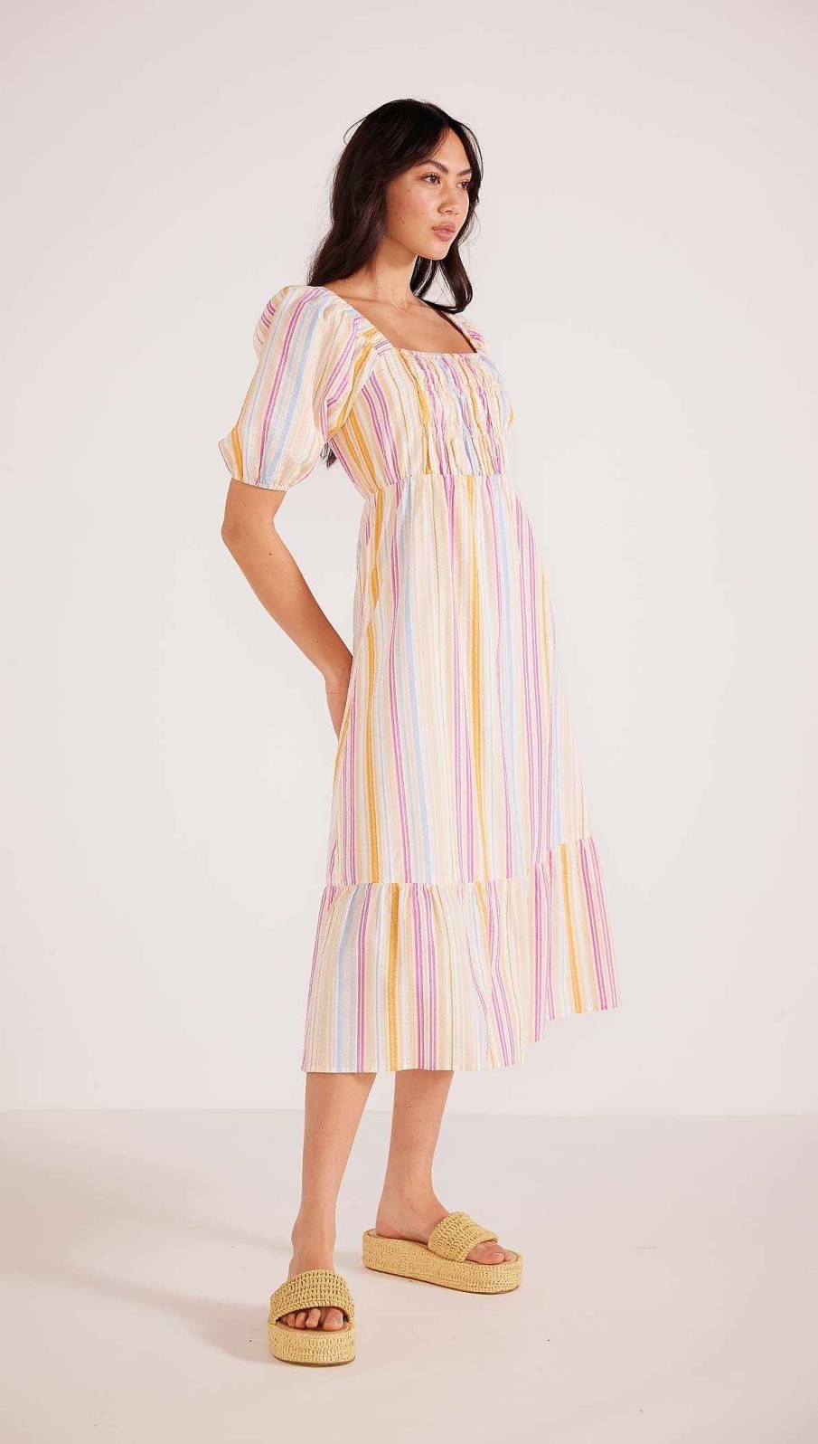 Dresses MINKPINK | Carlotta Midi Dress Pink Stripe