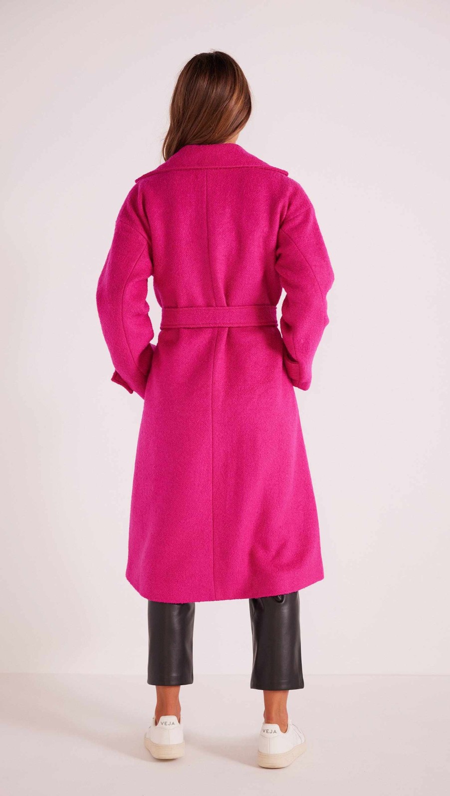 Clothing MINKPINK | Safira Wool Blend Coat Pink