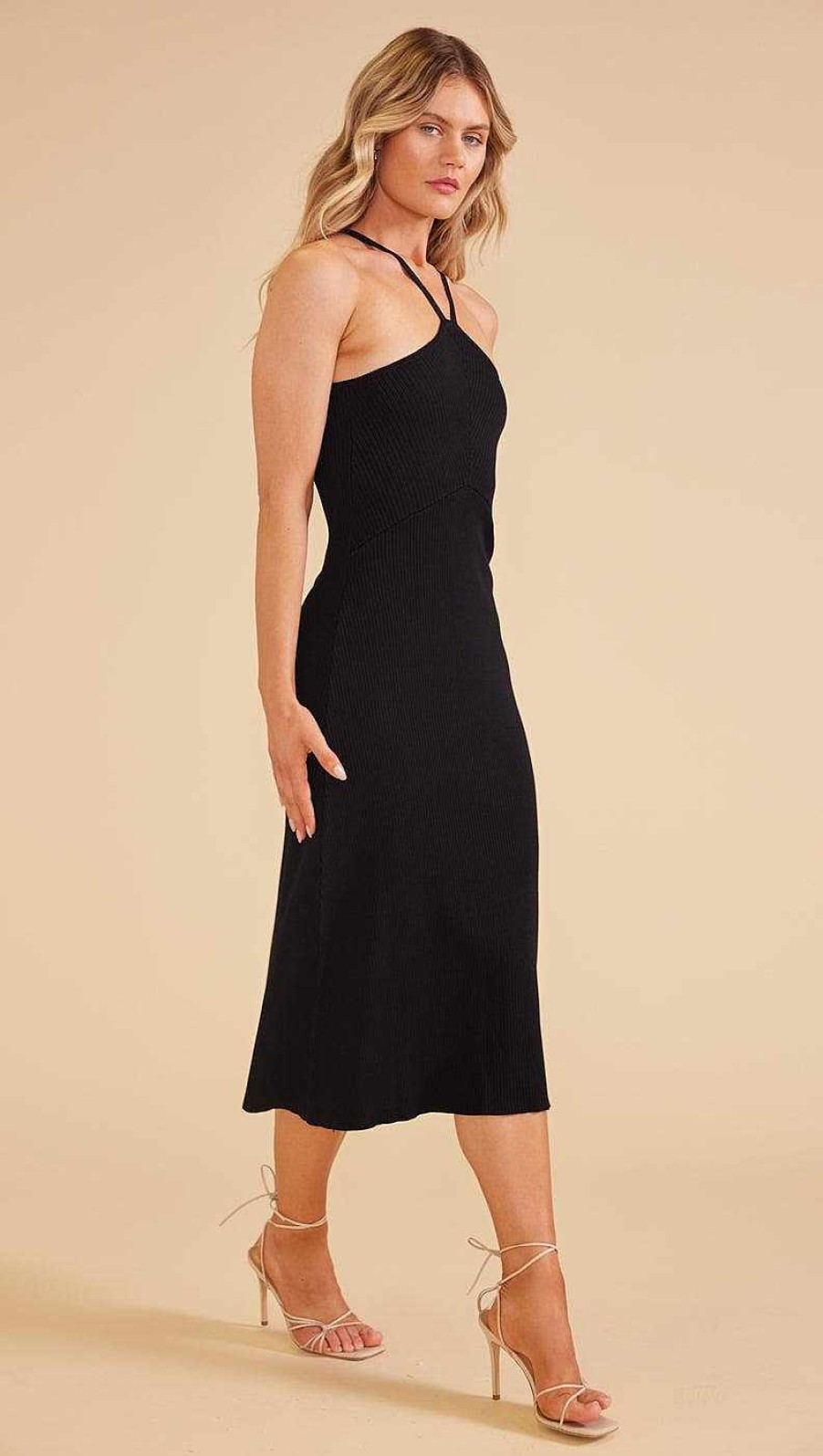 Dresses MINKPINK | Cristy Knit Midi Dress Black