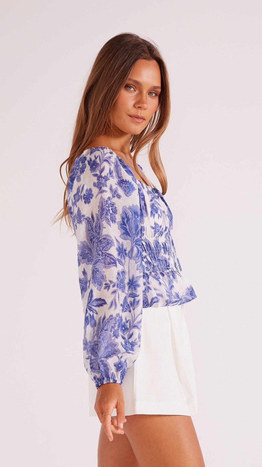 Clothing MINKPINK | Perla Blouse Perla Blue