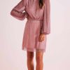 Dresses MINKPINK | Astrid Plisse Tie Back Mini Dress Pink