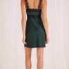 Dresses MINKPINK | Erin Lace Trim Satin Mini Dress Emerald Green