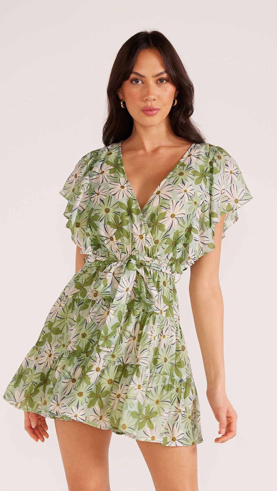 Dresses MINKPINK | Margaux Mini Dress Green/White Floral