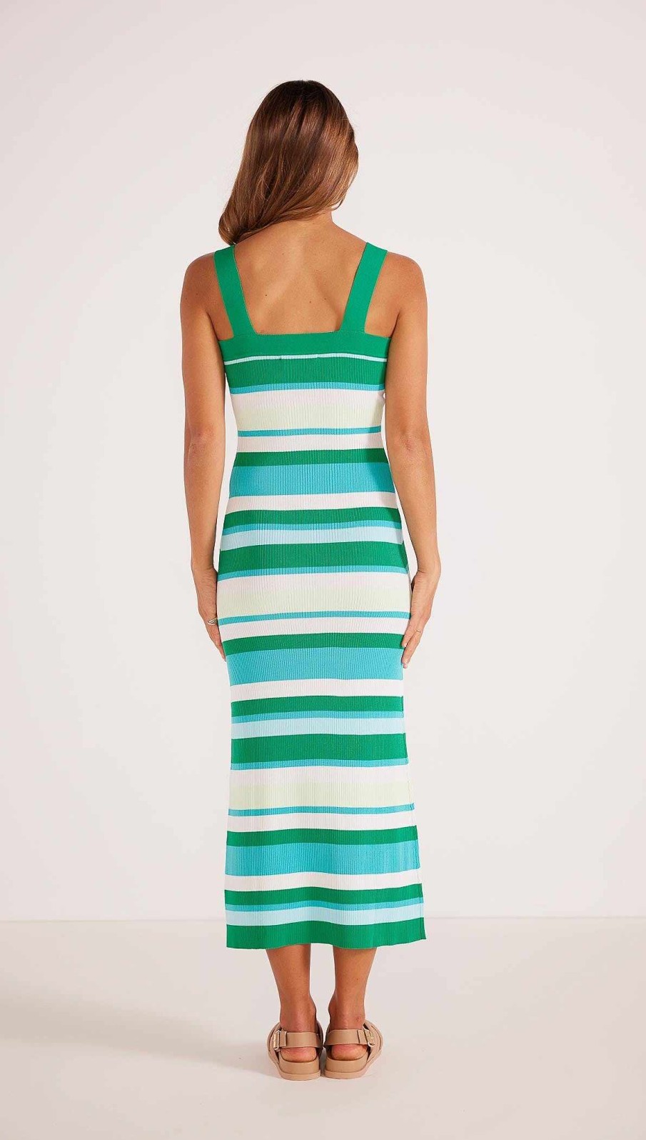 Dresses MINKPINK | Kosa Knit Midi Dress Green